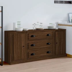 vidaXL Sideboards 3 Stk. Braun Eichen-Optik Holzwerkstoff