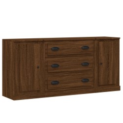 vidaXL Sideboards 3 Stk. Braun Eichen-Optik Holzwerkstoff