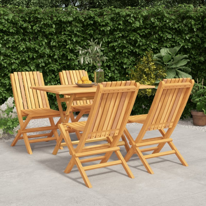 vidaXL 5-tlg. Garten-Essgruppe Massivholz Teak vidaXL 5-tlg. Garten-Essgruppe Massivholz Teak