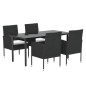 vidaXL 5-tlg. Garten-Essgruppe mit Kissen Schwarz Poly Rattan vidaXL 5-tlg. Garten-Essgruppe mit Kissen Schwarz Poly Rattan
