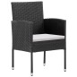 vidaXL 5-tlg. Garten-Essgruppe mit Kissen Schwarz Poly Rattan vidaXL 5-tlg. Garten-Essgruppe mit Kissen Schwarz Poly Rattan