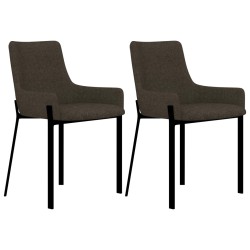 vidaXL Esszimmerstühle 2 Stk. Braun Stoff
