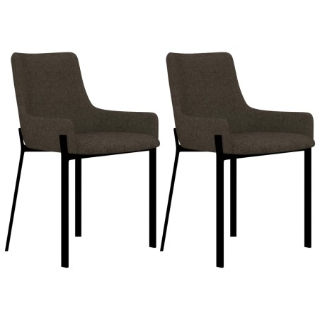 vidaXL Esszimmerstühle 2 Stk. Braun Stoff