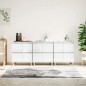 vidaXL Sideboards 3 Stk. Hochglanz-Weiß 60x35x70 cm Holzwerkstoff vidaXL Sideboards 3 Stk. Hochglanz-Weiß 60x35x70 cm Holzwerkstoff