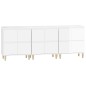 vidaXL Sideboards 3 Stk. Hochglanz-Weiß 60x35x70 cm Holzwerkstoff vidaXL Sideboards 3 Stk. Hochglanz-Weiß 60x35x70 cm Holzwerkstoff