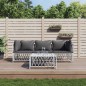 vidaXL 4-tlg. Garten-Lounge-Set mit Kissen Weiß Stahl vidaXL 4-tlg. Garten-Lounge-Set mit Kissen Weiß Stahl