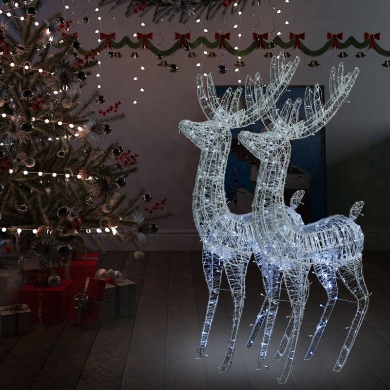 vidaXL XXL Rentiere Weihnachtsdekoration Acryl 250 LED 2 Stk. 180 cm vidaXL XXL Rentiere Weihnachtsdekoration Acryl 250 LED 2 Stk. 180 cm