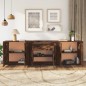 vidaXL Sideboards 3 Stk. Räuchereiche Holzwerkstoff vidaXL Sideboards 3 Stk. Räuchereiche Holzwerkstoff