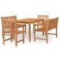 vidaXL 5-tlg. Garten-Essgruppe Massivholz Teak vidaXL 5-tlg. Garten-Essgruppe Massivholz Teak
