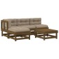 vidaXL 5-tlg. Garten-Lounge-Set mit Kissen Honigbraun Massivholz vidaXL 5-tlg. Garten-Lounge-Set mit Kissen Honigbraun Massivholz