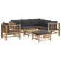vidaXL 8-tlg. Garten-Lounge-Set mit Dunkelgrauen Kissen Bambus vidaXL 8-tlg. Garten-Lounge-Set mit Dunkelgrauen Kissen Bambus