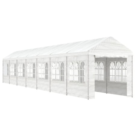 vidaXL Pavillon mit Dach Weiß 15,61x2,28x2,69 m Polyethylen