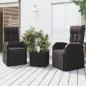 vidaXL 3-tlg. Garten-Lounge-Set Schwarz Poly Rattan & Stahl vidaXL 3-tlg. Garten-Lounge-Set Schwarz Poly Rattan & Stahl