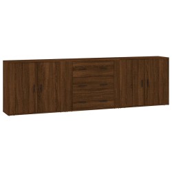 vidaXL Sideboards 3 Stk. Braun Eichen-Optik Holzwerkstoff
