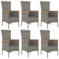 vidaXL 7-tlg. Garten-Essgruppe mit Kissen Grau Poly Rattan vidaXL 7-tlg. Garten-Essgruppe mit Kissen Grau Poly Rattan