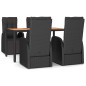 vidaXL 5-tlg. Garten-Essgruppe Schwarz Poly Rattan & Massivholz Akazie vidaXL 5-tlg. Garten-Essgruppe Schwarz Poly Rattan & Massivholz Akazie