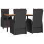 vidaXL 5-tlg. Garten-Essgruppe Schwarz Poly Rattan & Massivholz Akazie vidaXL 5-tlg. Garten-Essgruppe Schwarz Poly Rattan & Massivholz Akazie