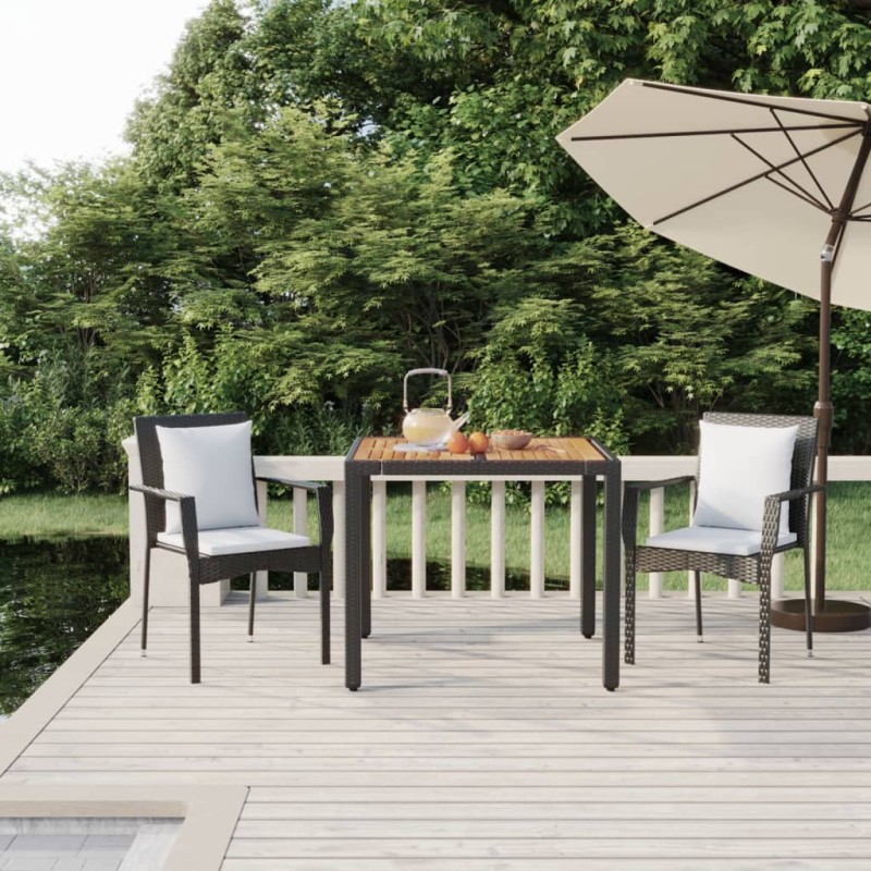 vidaXL 3-tlg. Garten-Essgruppe mit Kissen Schwarz Poly Rattan vidaXL 3-tlg. Garten-Essgruppe mit Kissen Schwarz Poly Rattan