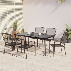 vidaXL 7-tlg. Garten-Essgruppe Anthrazit Stahl