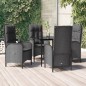 vidaXL 5-tlg. Garten-Essgruppe mit Kissen Schwarz Poly Rattan vidaXL 5-tlg. Garten-Essgruppe mit Kissen Schwarz Poly Rattan