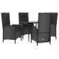 vidaXL 5-tlg. Garten-Essgruppe mit Kissen Schwarz Poly Rattan vidaXL 5-tlg. Garten-Essgruppe mit Kissen Schwarz Poly Rattan