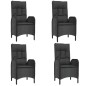 vidaXL 5-tlg. Garten-Essgruppe mit Kissen Schwarz Poly Rattan vidaXL 5-tlg. Garten-Essgruppe mit Kissen Schwarz Poly Rattan