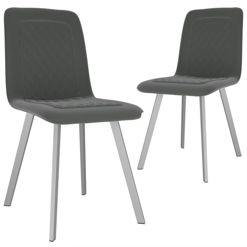 Esszimmerstühle 2 Stk. Grau Samt