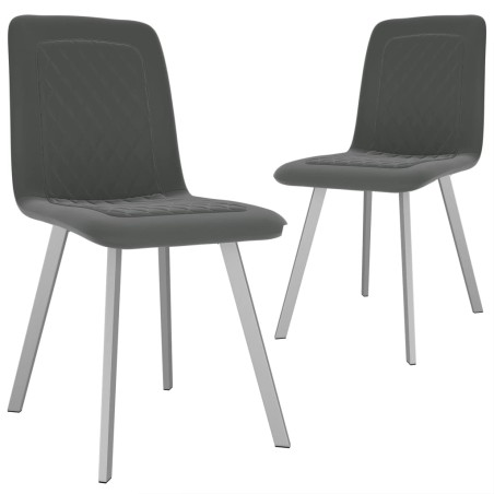 Esszimmerstühle 2 Stk. Grau Samt