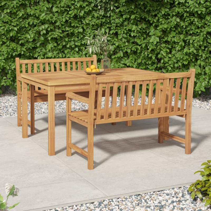 vidaXL 3-tlg. Garten-Essgruppe Massivholz Teak vidaXL 3-tlg. Garten-Essgruppe Massivholz Teak