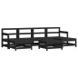 vidaXL 7-tlg. Garten-Lounge-Set mit Kissen Schwarz Massivholz vidaXL 7-tlg. Garten-Lounge-Set mit Kissen Schwarz Massivholz