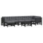 vidaXL 8-tlg. Garten-Lounge-Set mit Kissen Schwarz Massivholz vidaXL 8-tlg. Garten-Lounge-Set mit Kissen Schwarz Massivholz