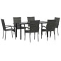 vidaXL 7-tlg. Garten-Essgruppe Grau Poly Rattan vidaXL 7-tlg. Garten-Essgruppe Grau Poly Rattan