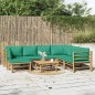 vidaXL 8-tlg. Garten-Lounge-Set mit Grünen Kissen Bambus vidaXL 8-tlg. Garten-Lounge-Set mit Grünen Kissen Bambus