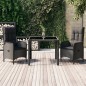 vidaXL 3-tlg. Garten-Essgruppe mit Kissen Schwarz Poly Rattan vidaXL 3-tlg. Garten-Essgruppe mit Kissen Schwarz Poly Rattan