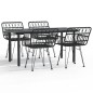 vidaXL 5-tlg. Garten-Essgruppe Schwarz Poly Rattan vidaXL 5-tlg. Garten-Essgruppe Schwarz Poly Rattan