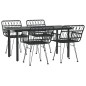 vidaXL 5-tlg. Garten-Essgruppe Schwarz Poly Rattan vidaXL 5-tlg. Garten-Essgruppe Schwarz Poly Rattan