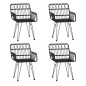 vidaXL 5-tlg. Garten-Essgruppe Schwarz Poly Rattan vidaXL 5-tlg. Garten-Essgruppe Schwarz Poly Rattan