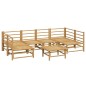 vidaXL 7-tlg. Garten-Lounge-Set mit Hellgrauen Kissen Bambus vidaXL 7-tlg. Garten-Lounge-Set mit Hellgrauen Kissen Bambus