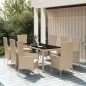 vidaXL 9-tlg. Garten-Essgruppe mit Kissen Beige Poly Rattan vidaXL 9-tlg. Garten-Essgruppe mit Kissen Beige Poly Rattan