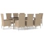vidaXL 9-tlg. Garten-Essgruppe mit Kissen Beige Poly Rattan vidaXL 9-tlg. Garten-Essgruppe mit Kissen Beige Poly Rattan