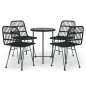 vidaXL 5-tlg. Garten-Essgruppe Schwarz Poly Rattan vidaXL 5-tlg. Garten-Essgruppe Schwarz Poly Rattan