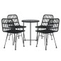 vidaXL 5-tlg. Garten-Essgruppe Schwarz Poly Rattan vidaXL 5-tlg. Garten-Essgruppe Schwarz Poly Rattan