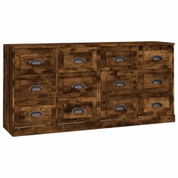 vidaXL Sideboards 2 Stk. Räuchereiche Holzwerkstoff
