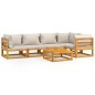 vidaXL 6-tlg. Garten-Lounge-Set mit Hellgrauen Kissen Massivholz vidaXL 6-tlg. Garten-Lounge-Set mit Hellgrauen Kissen Massivholz