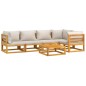 vidaXL 6-tlg. Garten-Lounge-Set mit Hellgrauen Kissen Massivholz vidaXL 6-tlg. Garten-Lounge-Set mit Hellgrauen Kissen Massivholz