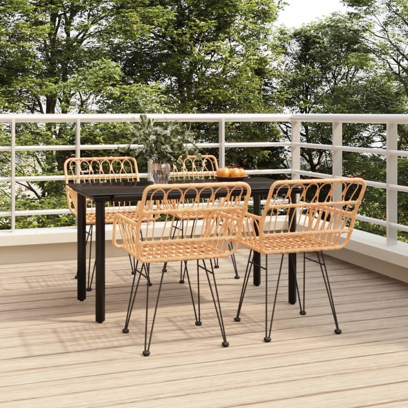 vidaXL 5-tlg. Garten-Essgruppe Poly Rattan vidaXL 5-tlg. Garten-Essgruppe Poly Rattan