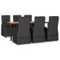 vidaXL 7-tlg. Garten-Essgruppe mit Kissen Schwarz Poly Rattan vidaXL 7-tlg. Garten-Essgruppe mit Kissen Schwarz Poly Rattan