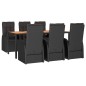 vidaXL 7-tlg. Garten-Essgruppe mit Kissen Schwarz Poly Rattan vidaXL 7-tlg. Garten-Essgruppe mit Kissen Schwarz Poly Rattan