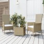 vidaXL 3-tlg. Garten-Lounge-Set Beige Poly Rattan & Stahl vidaXL 3-tlg. Garten-Lounge-Set Beige Poly Rattan & Stahl