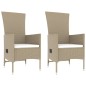 vidaXL 3-tlg. Garten-Lounge-Set Beige Poly Rattan & Stahl vidaXL 3-tlg. Garten-Lounge-Set Beige Poly Rattan & Stahl